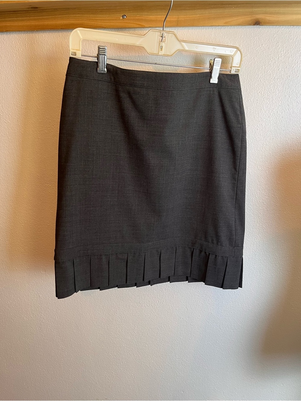 Express Charcoal Black Mini Skirt with Pleated Hem